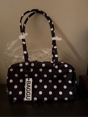 BAGGU OU Exclusive Polkadot Bowler Bag NWT